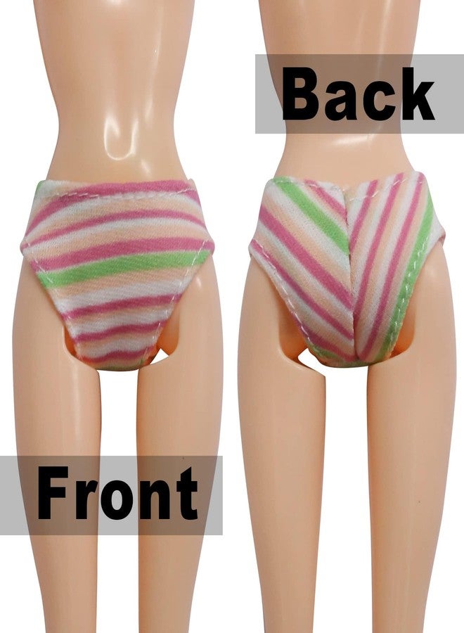 MLcnleS Colorful Doll Underwear Clothes Fits 11.5 Inch Dolls - Striped Flower Solid Color Random Pattern Elastic Doll Accessories 30 Piece - Image 5